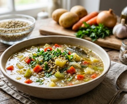 Суп с зеленой гречкой